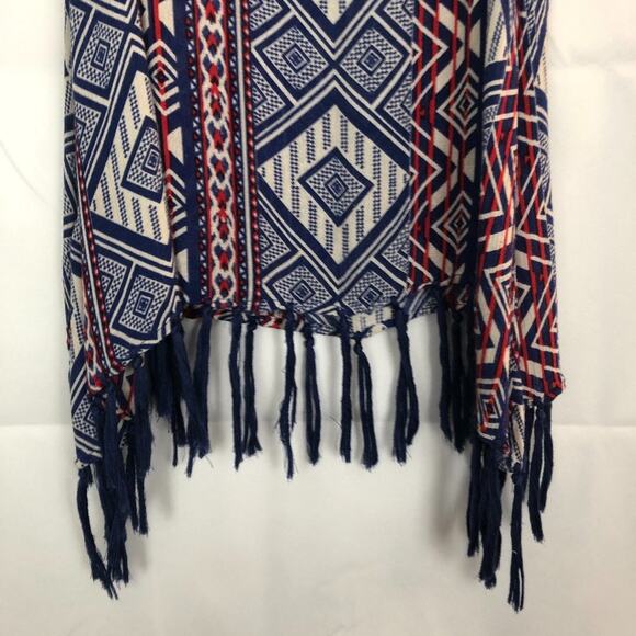 Forever 21 Tank Top Womens Small Fringe Boho Patriotic 4th of July Dainty Flowy - Picture 8 of 10